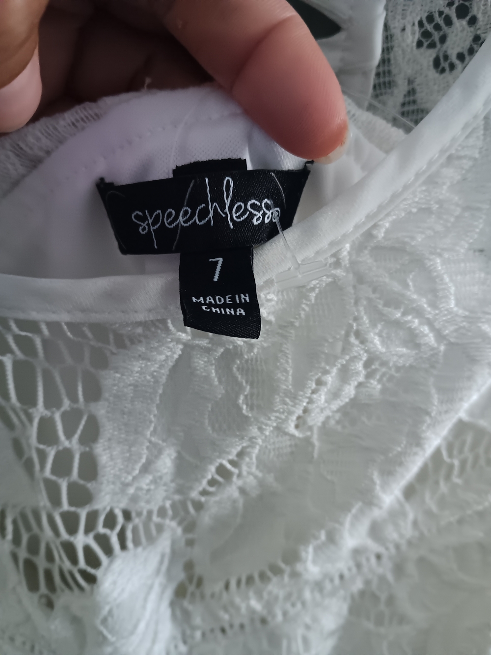 Speechless White Lace Dress Top